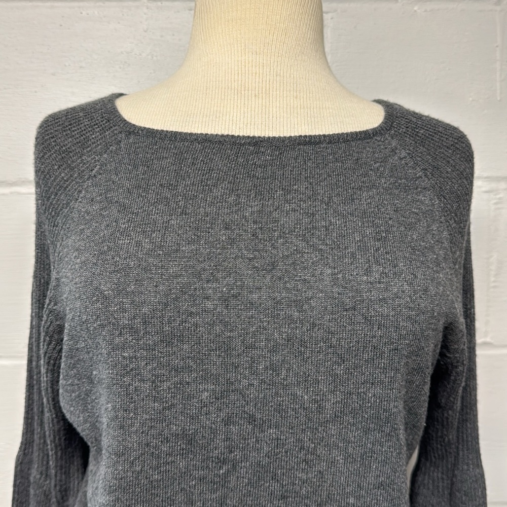 Sundance Charcoal Gray Square Neck Bell Sleeve Sweater Size Small - Picture 2 of 8